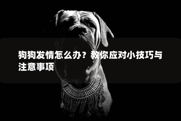 狗狗发情怎么办？教你应对小技巧与注意事项