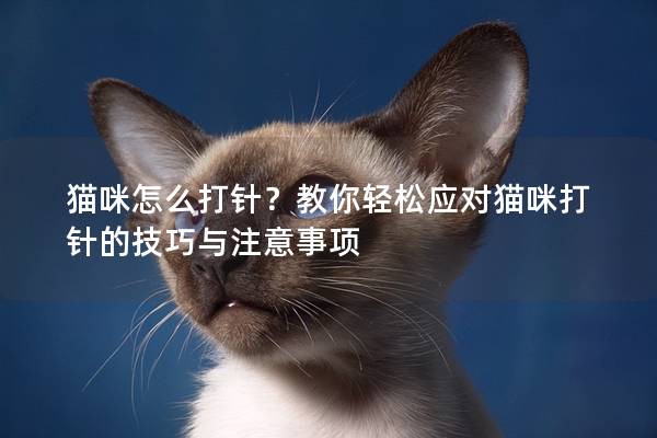 猫咪怎么打针？教你轻松应对猫咪打针的技巧与注意事项