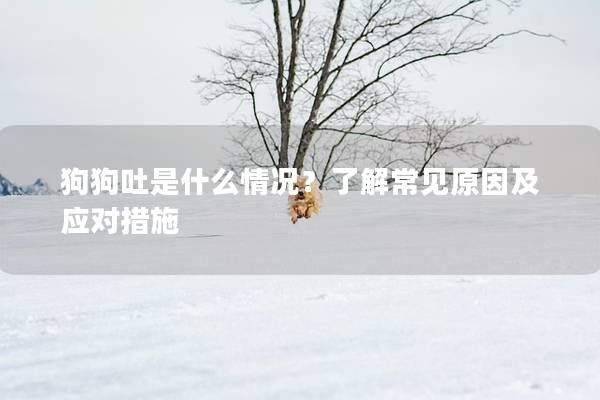 狗狗吐是什么情况？了解常见原因及应对措施