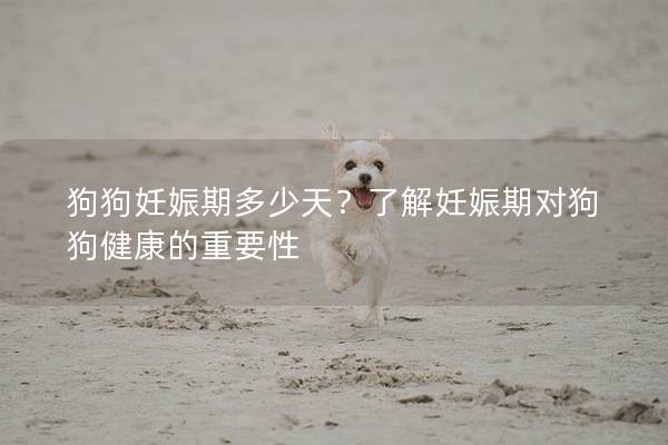 狗狗妊娠期多少天？了解妊娠期对狗狗健康的重要性