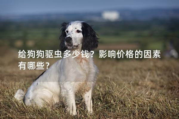 给狗狗驱虫多少钱？影响价格的因素有哪些？