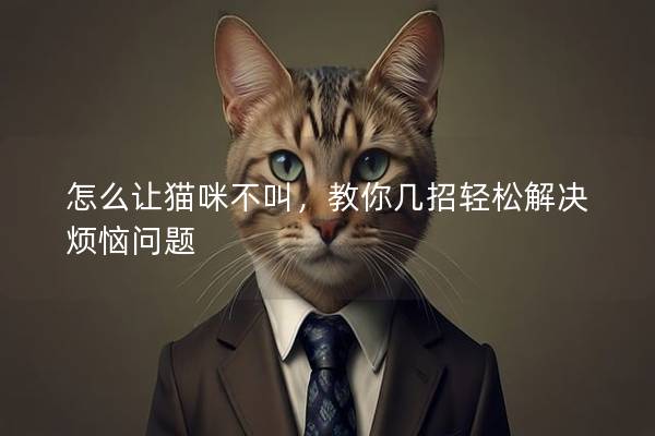 怎么让猫咪不叫，教你几招轻松解决烦恼问题