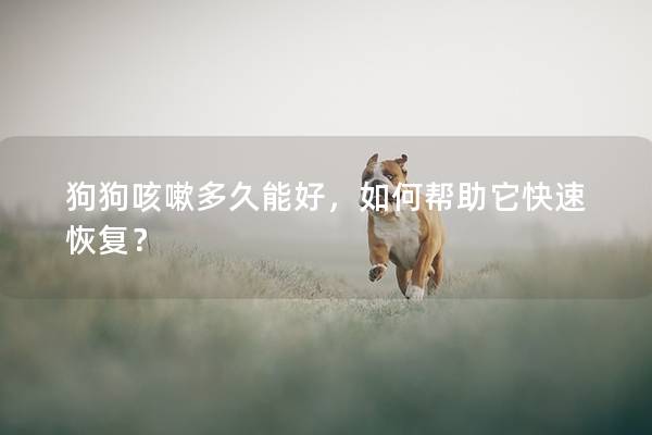 狗狗咳嗽多久能好，如何帮助它快速恢复？